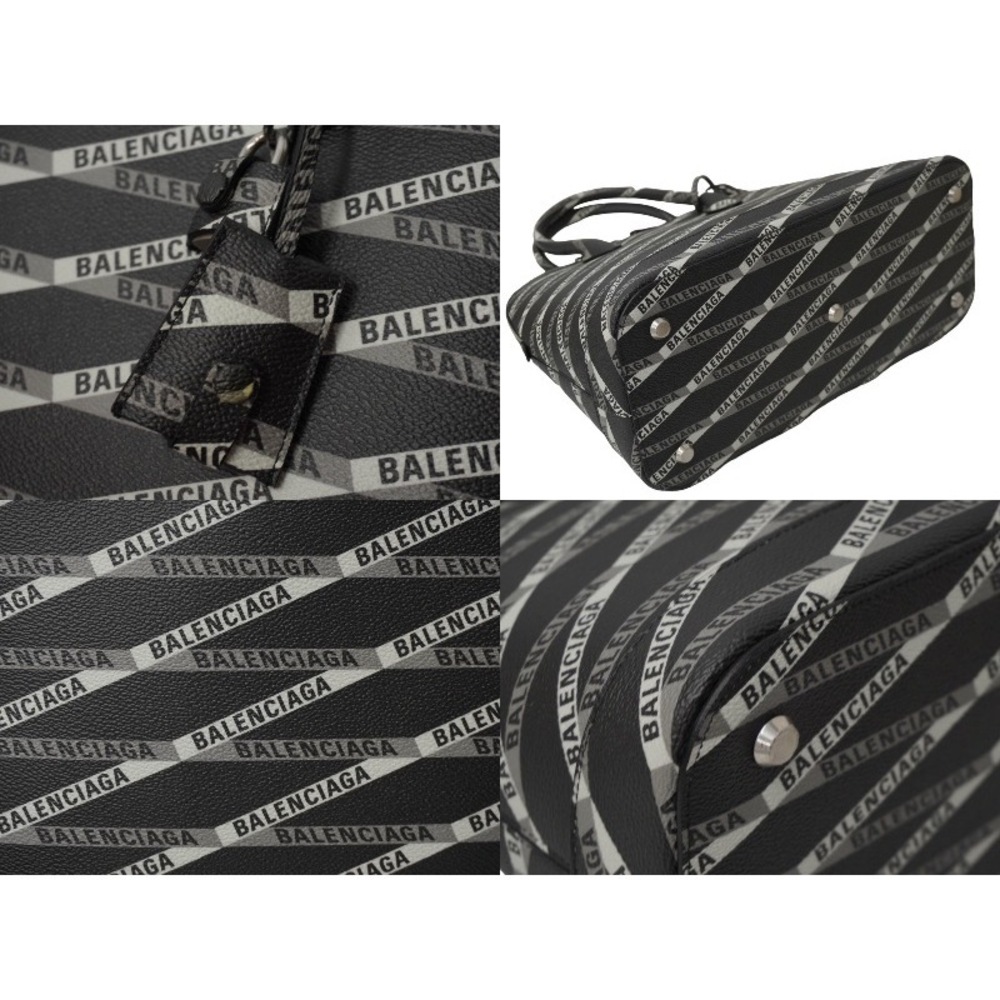 BALENCIAGA Ville handbag top handle strap logo black gray - Picture 6 of 9